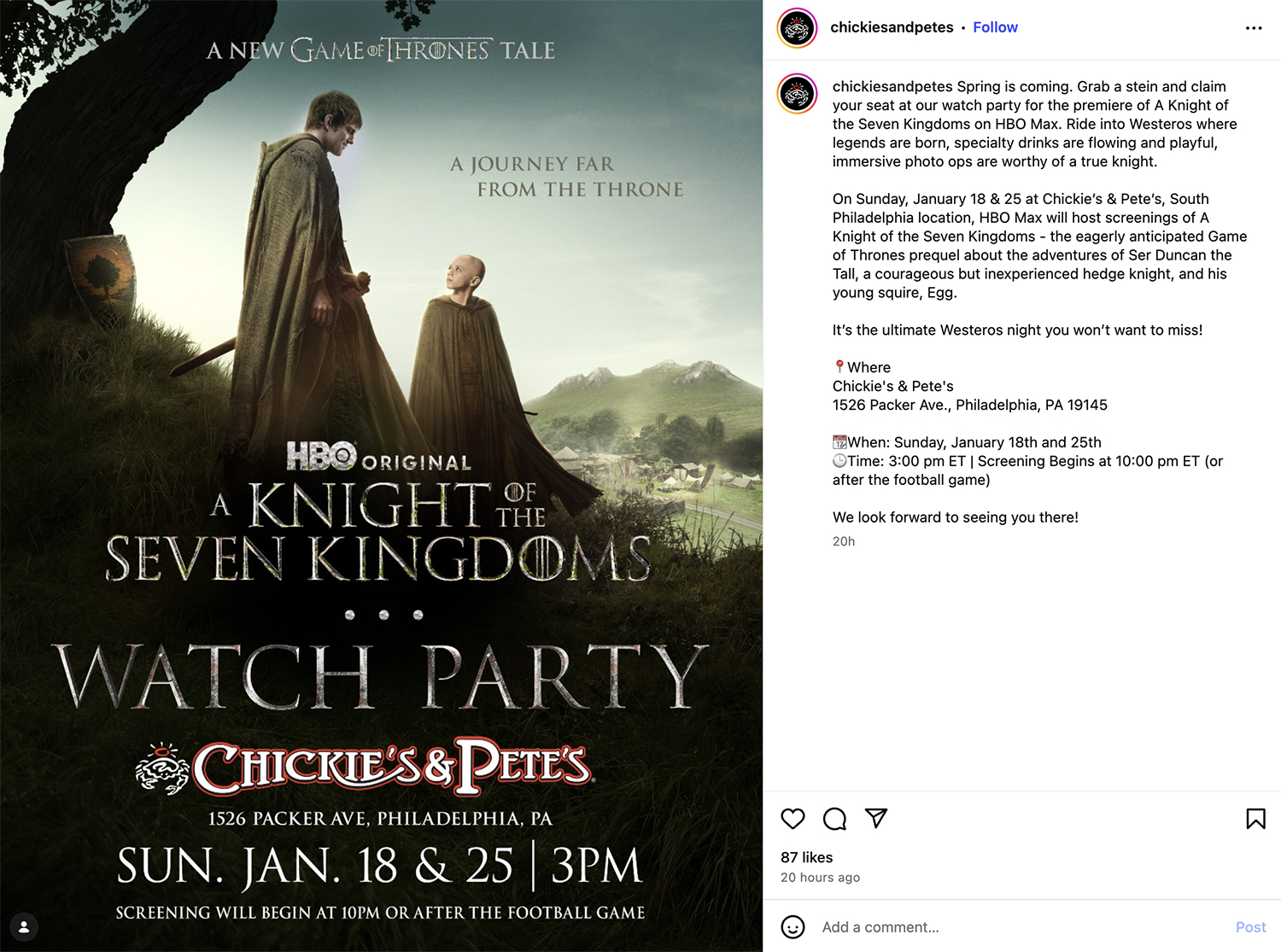 Chickies And Petes - Instagram Post